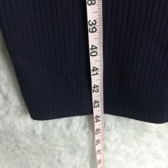 Vanity Room Womens‎ Midi Apron Navy Blue Ribbed Front Slit Pullover Sleeveless M - Picture 9 of 11